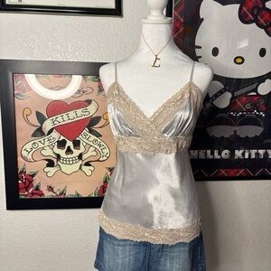 Satin Lace Tank Top